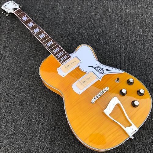 Electric Guitar with Archtop in Yellow