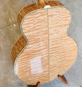 Custom full abalone vine acoustic guitar jumbo body customized quilted maple 43 inches vintage acoustic guitar