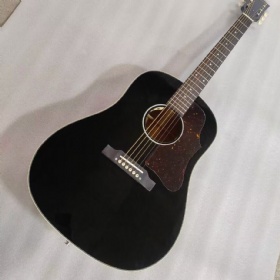 Custom GB J45 Style Slope Shoulder Acoustic Guitar in Black Color