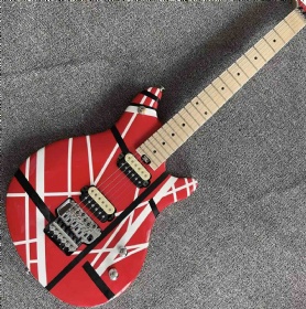 Custom Red and White Stripes Electric Guitar