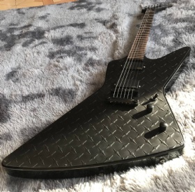 Custom ESP Style Electric Guitar Aluminum Plate in Black Matti Finishing