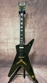 Custom Dimebag Darrell Dean ML Style Irregular Electric Guitar with Gold Hardware in Olive Green Color Accept Guitar OEM