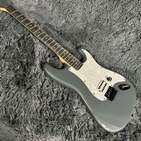 Custom Fender Style Strat ST Electric Guitar, White Pearl pickguard, Mahogany Body, Rosewood Fingerboard, Gray Color, 6 Strings Guitar