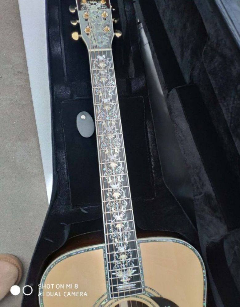 Deluxe Abalone Inlay Solid Cocobolo Acoustic Guitar