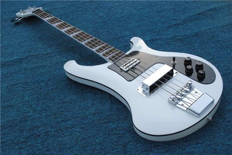 Custom Grand Ricken 4003 Style 4 Strings Bass Guitar with White Paint