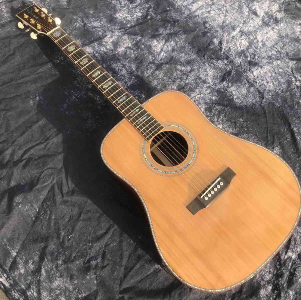 Custom Solid Cedar Top Abalone Binding Ebony Fingerboard Sandalwood Back Side Acoustic Guitar