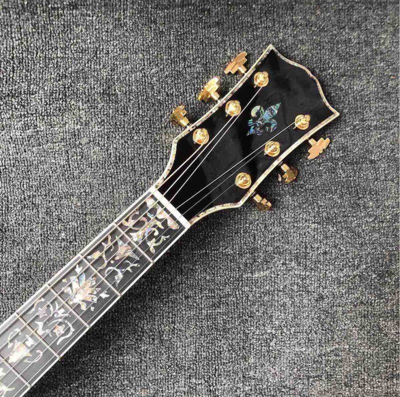 Chitarra Acustica Jumbo 43" In Abete Massello, Fiori Madreperla, Finitura Ciliegia Scoppio - Custom 2025