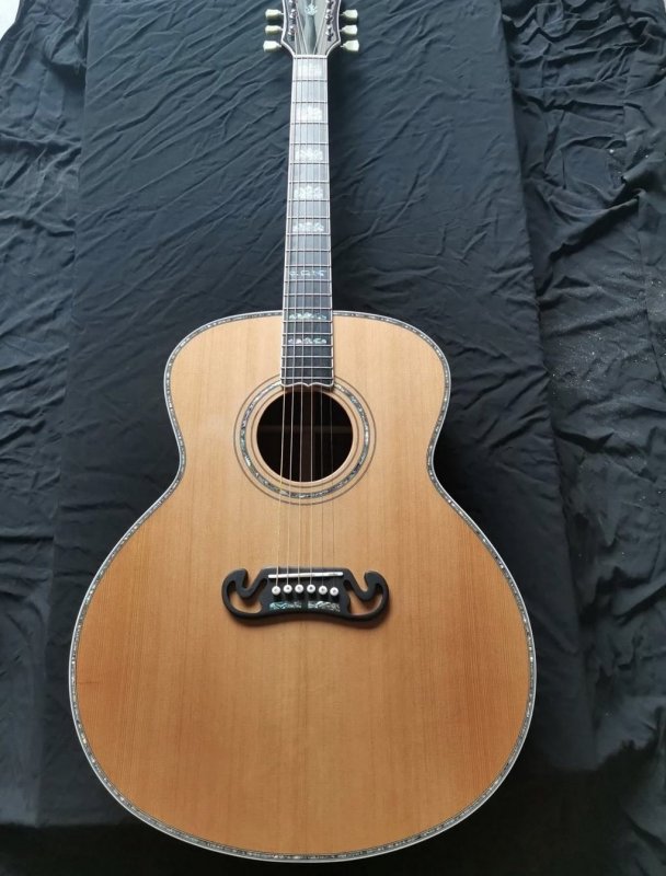 Custom AAAA All Solid Cedar Rosewood Guitar 43 Inch Folk Guitar Custom Design Jumbo Acoustic Electric Guitar with Ebony Wwood Fretboard and Bridge