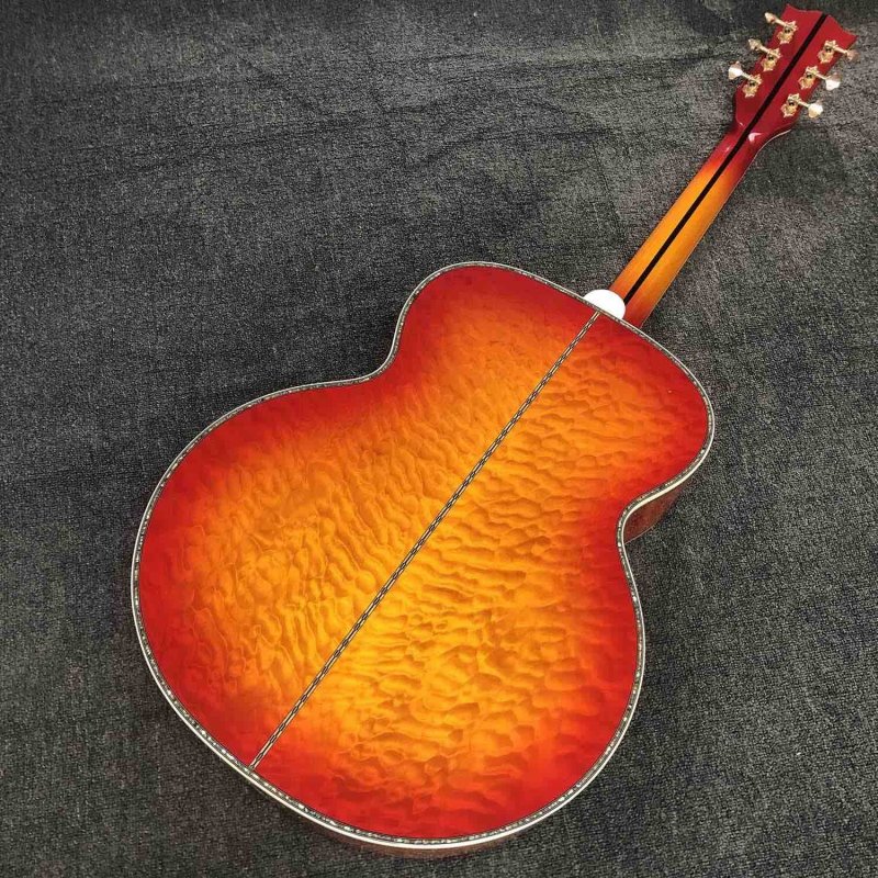 Custom Grand Quilted Maple Flocculent Maple Wood Cloudy Water Ripple Maple Wood J200 Jumbo 43 Inch Acoustic Guitar