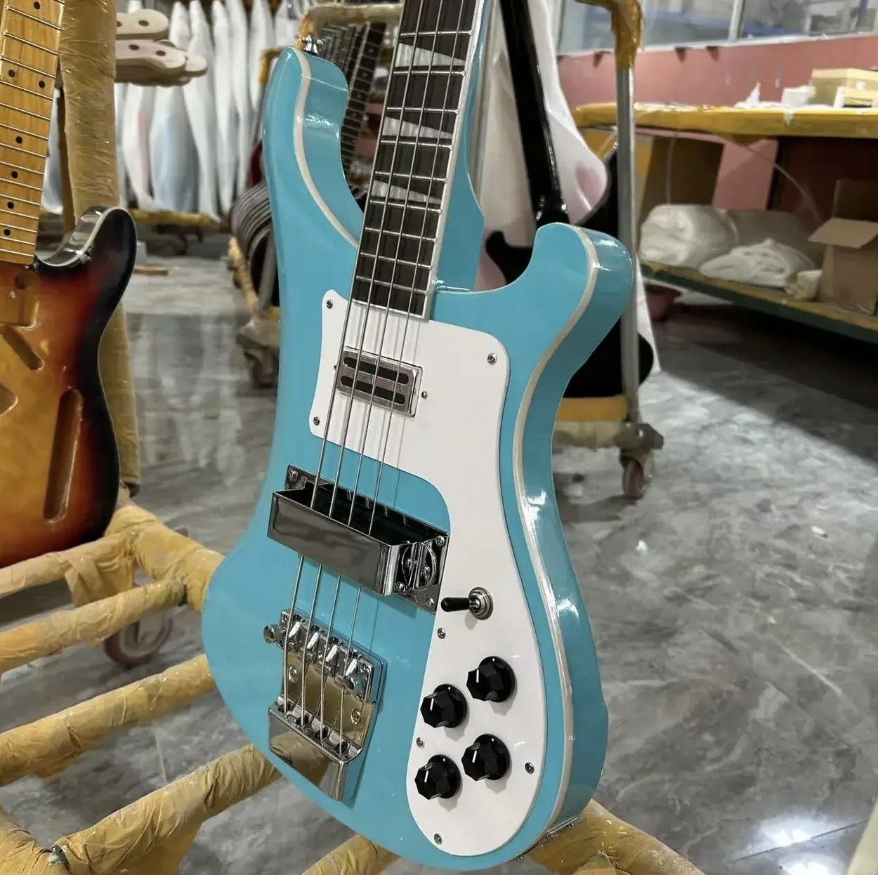 Rickenbacker 4003 Bass Electric Guitar Mahogany Body Rosewood Fretboard Sky Blue Color 0663