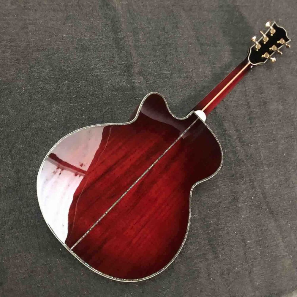 Custom 43 Inch Jumbo Solid Koa Wood and Solid Back Side Cutaway