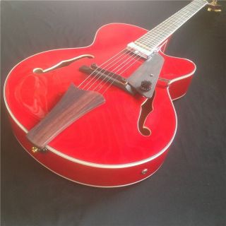 Red Color Double F holes Electric Guitar