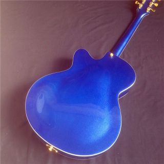 BLUE Double F hole Blue Electric Guitar