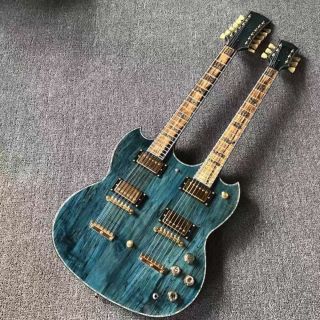 Double Neck Electric Guitar in Blue