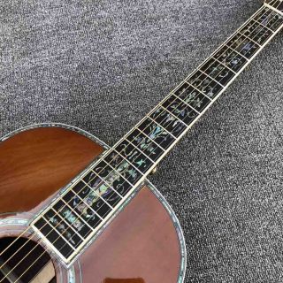 Solid Cedar Top 00045 Coffee Color Top 100% All Real Abalone aAcoustic Electric Guitar