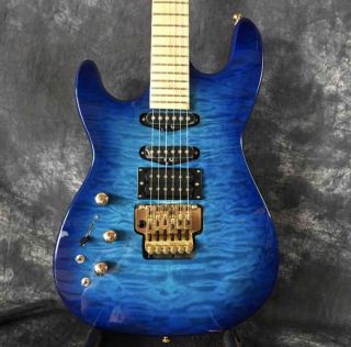 Custom Made ESP Electric Guitar Quilted Blue Maple Top