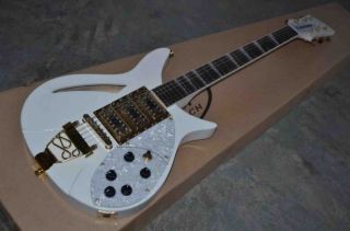 Custom Hollow Body Rick 330 White Electric Guitar
