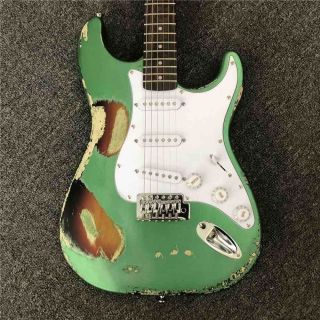 Custom Handmade Copy of old SRV ST Electric Guitar in Metallic Green