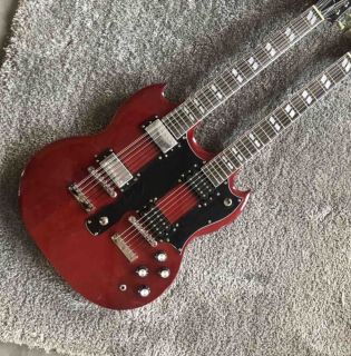 Custom 12 String+6 String Double Head SG Electric Guitar Wine Red