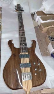 8 Strings Bass Guitar One Through Neck-Body Made Of Solid Walnut In Natural