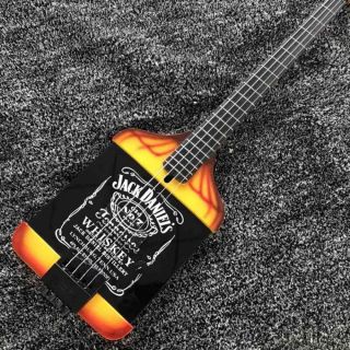 Custom Made Jack Daniel's Whiskey Bottle Headless 4 Strings Bass