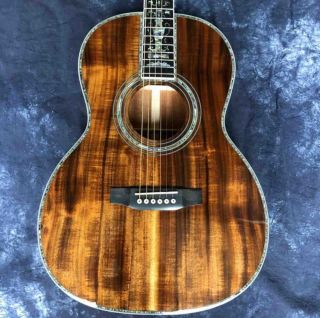 Custom 39 Inch 000 Style KOA Wood Abalone Ebony Acoustic Guitar
