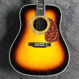 Neck Through Body Solid Rosewood Back Side Ebony Fingerboard Acoustic Guitar in Sunburst