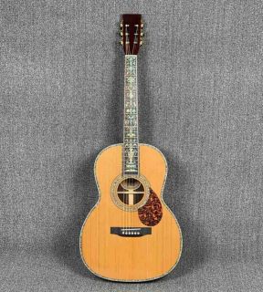 Custom Solid Red Spruce Top Bone Nut Full Abalone Inlay 00045aa Electric Acoustic Guitar Fishman Pickups Including Hardcase