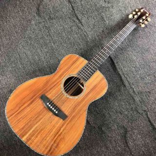 Custom OM28AA Solid KOA Wood Ebony Fingerboard Abalone Binding Acoustic Guitar