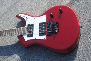 Custom 6 Strings Irregular Special Shaped Electric Guitar in Metallic Red with Black Hardware