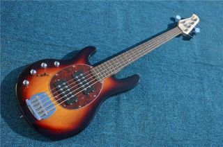 Custom Left Handed 5 Strings High Gloss Electric Bass Guitar in Sunburst