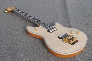 Custom Solid Wood Body Electric Guitar with Tremolo in Natural Color