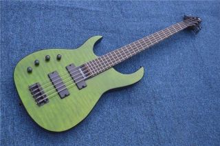 Custom 5 Strings Left Hand Electric Bass Guitar 24 Frets Maple Neck with Black Hardware