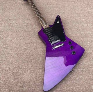 Custom Purple Tiger Stripes Top Electric Guitar