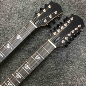 Custom Double KOA Wood 6+12 Strings PS Acoustic Guitar in Matte Finishing