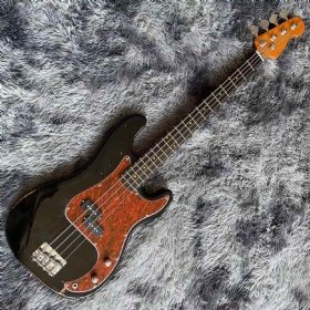 Custom 4 Strings Vintage Relic F Electric Guitar Bass in Black Color Accept Customized Order