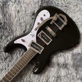 Custom 1966 Ventures Mosrite Johnny Ramone Electric Guitar Bigsby Tremolo Bridge Little Dot Inlay Vintage Tuners Accept Customized Guitar Bass Order