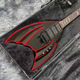 Custom Electric Guitar 2022 New Model with Black Red Stripe Customizable Shape and Logo