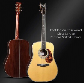 Custom Grand 41 Inch All Solid Handmade Indian Rosewood Electric Acoustic Guitar Factory Sale OEM Guitar