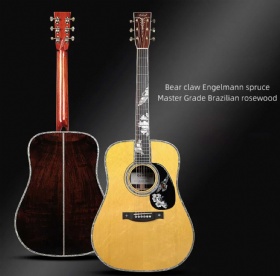 2022 Custom New Design Deluxe Handmade 41 Inch Solid Brazilian Rosewood Full Solid Acoustic Guitar Factory OEM Electric Acoustic Guitar