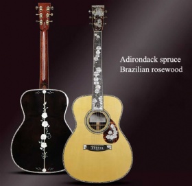 Custom Handmade 40 Inch OM Body AAAAA All Solid Brazilian Rosewood Back Side Deluxe Acoustic Guitar