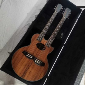 Custom Grand Doubleneck Richie Sambora Signature Koa 6/12 Strings Ebony Fingerboard Acoustic Guitar
