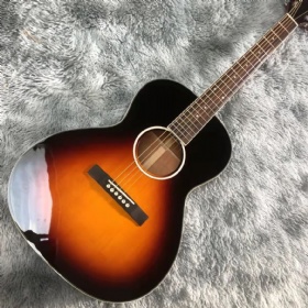Custom Grand 39 Inch Parlor OO Body Solid Spruce Top Acoustic Guitar in Sunburst Color