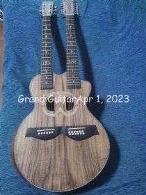 Custom AAAAA All Solid KOA Back Side 6+12 Strings Acoustic Guitar in Matte Finishing with Ebony Fingerboard