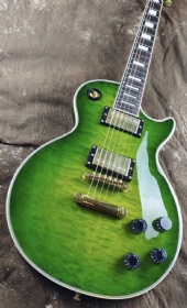Custom large pattern rosewood fingerboard les paul LP style electric guitar in green color