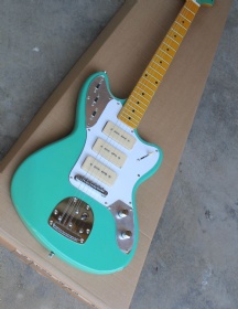 Custom factory seafoam green jaguar electric guitar with P90 pickups