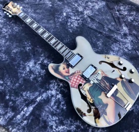 Custom 2023 new semi jazz with decals 335 style electric guitar