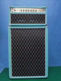 Custom Overdrive Special Tone Grand Amp Head 50W with 212 Cabinet V30 Speaker in Suede Blue Tolex