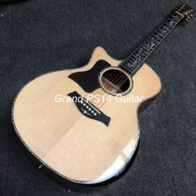 Custom 40 Inch PS14 Left-Handed Handed Abalone Binding Acoustic Guitar with Armrest