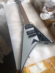 Custom Jacks v metallic silver electric guitar in stock Jack replica guitar